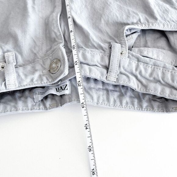 Zara Women's High Rise Straight Leg Boyfriend Denim Jeans Gray Size 6 - Picture 9 of 9